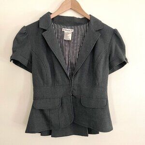 Forever 21 Cropped Grey Short Sleeve Blazer Size XS/S